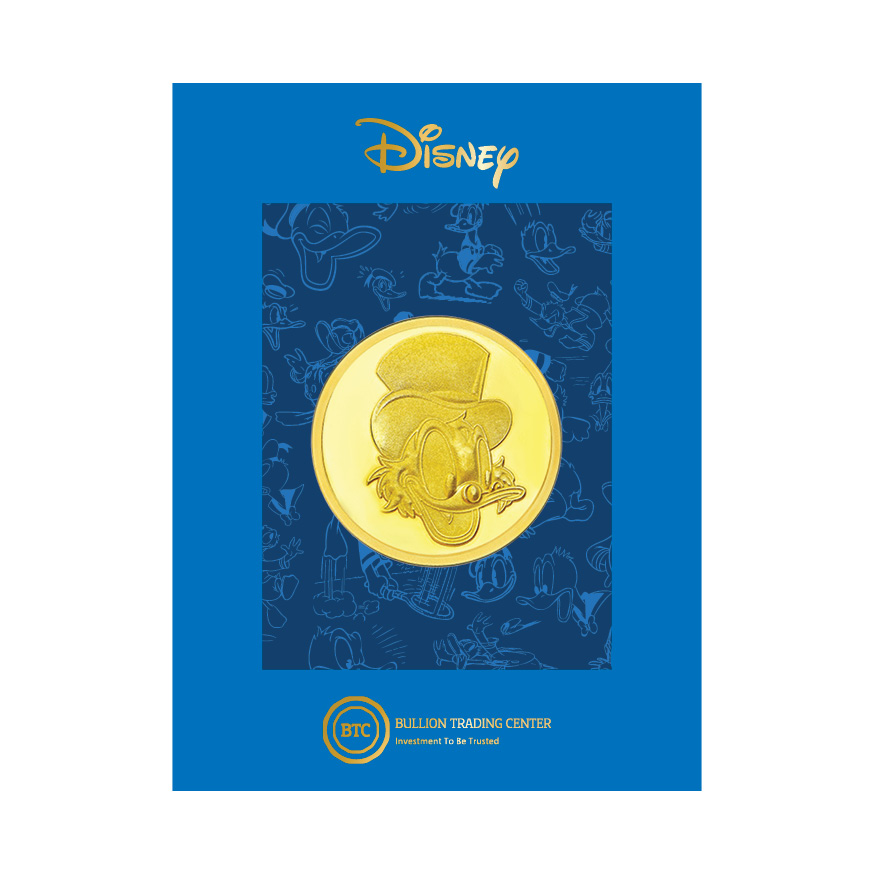 24k " Disney - Uncle Scrooge" Yellow Gold Coin - 8g