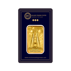 24k " Bahrain Towers " Yellow Gold Ingot - 5g 