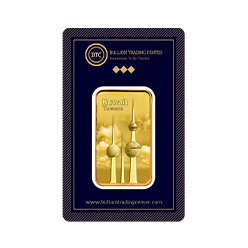 24k " Kuwait Towers " Yellow Gold Ingot - 31.10g 