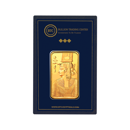 24k " Pharaonic- Queen Nefertari " Yellow Gold Ingot - 100g
