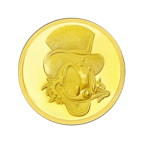 24k " Disney - Uncle Scrooge" Yellow Gold Coin - 8g